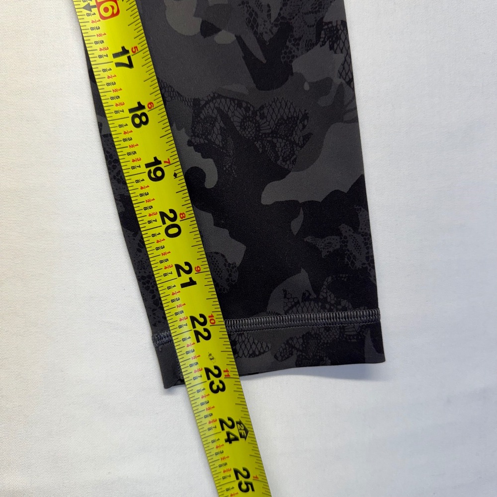 Lululemon Wunder Under Camo‎ Cropped Leggings 4 Black High Rise Yoga LW6BNKS - Picture 6 of 6